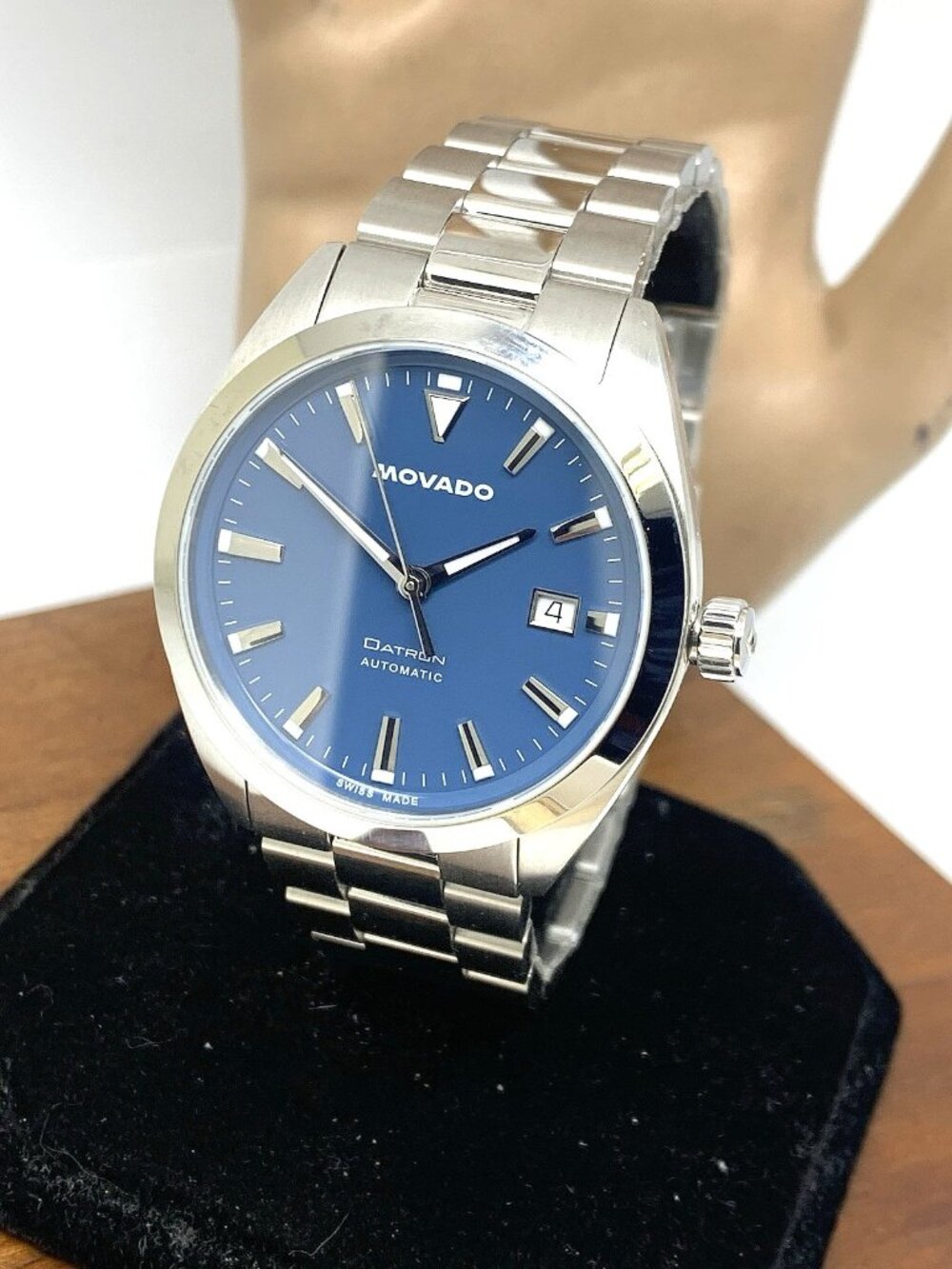 Movado Men's Watch 0608048 Heritage Datron Swiss Automatic Blue Dial Steel 40mm